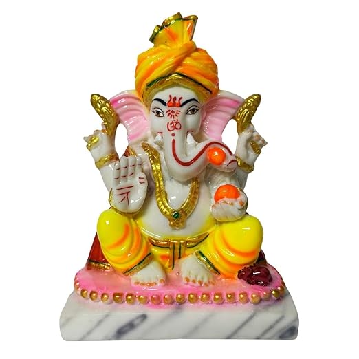 Polyresin Ganesha Idol with Turban Polyresin Ganesha Idol with Turban